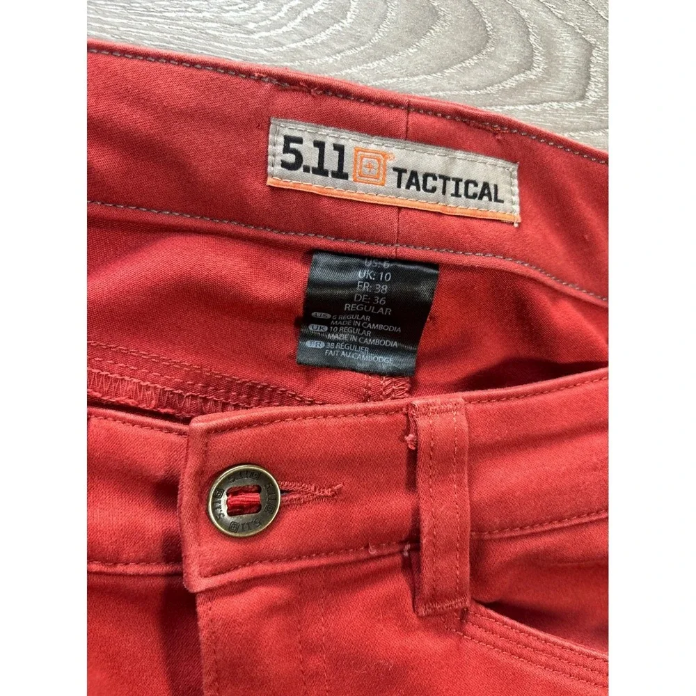 5.11 Tactical Wyldcat Pants Womens 6 Regular Red Slim Fit Utility Cargo Gorpcore